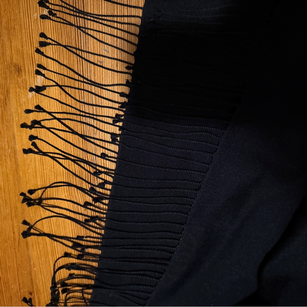 Black Fringe Scarf Wrap